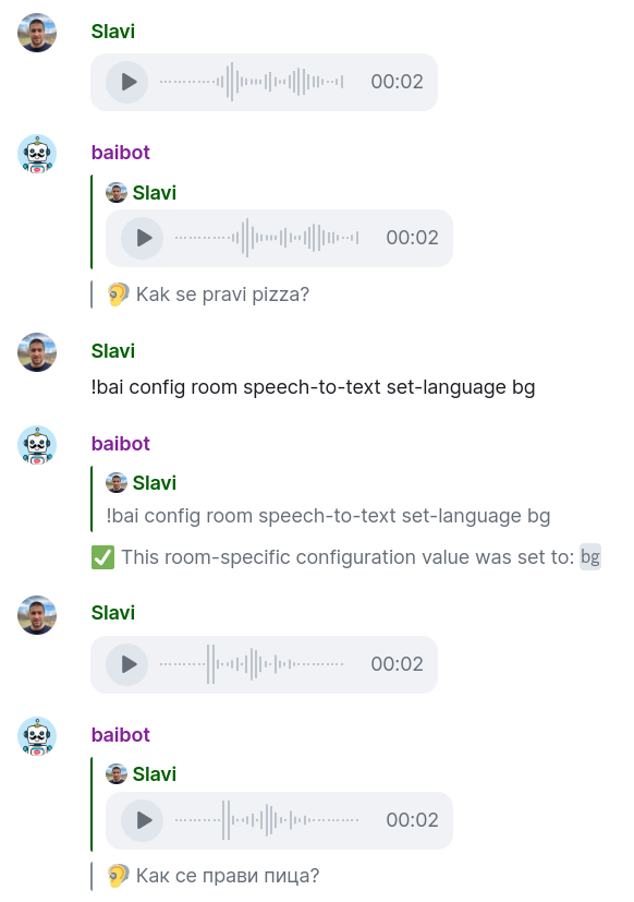 Speech-to-Text Language setting usage example
